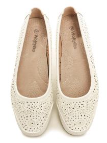 Wojtylko 7B23517B biele dámske letné baleríny