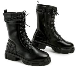 Scandi Wojtylko 7ZB24037C černé dámské zimní boty