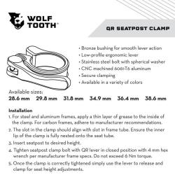 Wolf Tooth sedlová objímka 31.8mm Zelená Quick Release