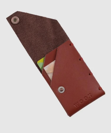 Woox Ayna Red pánská kožená kartová peněženka