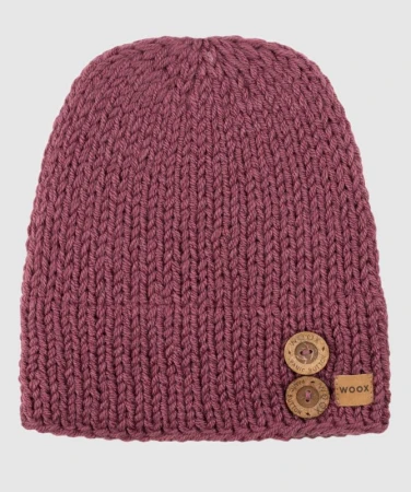 WOOX Berry Button Beanie vínová pánská čepice