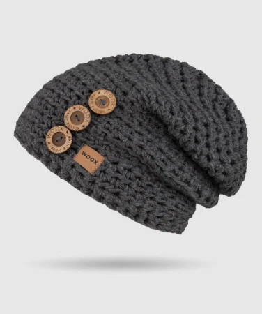 WOOX DG Button Beanie tmavě šedá pánská čepice