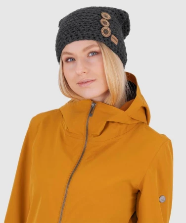 WOOX DG Button Beanie tmavě šedá pánská čepice
