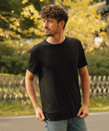 WOOX Fairlie Anthracite pánské merino triko