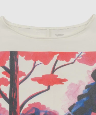 WOOX Labyrint Off White dámské triko