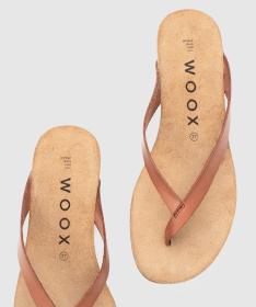 Woox Lora Natura Brown dámske žabky