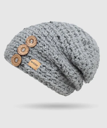 WOOX Mus Button Beanie šedá pánská čepice