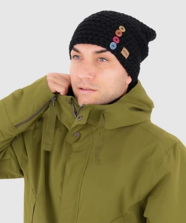WOOX Night Button Beanie černá pánská čepice