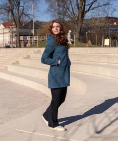 Woox Rajala Legion Blue dámsky Woolshellový kabát