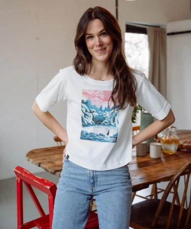 WOOX Rudé Nebe Off White dámské triko