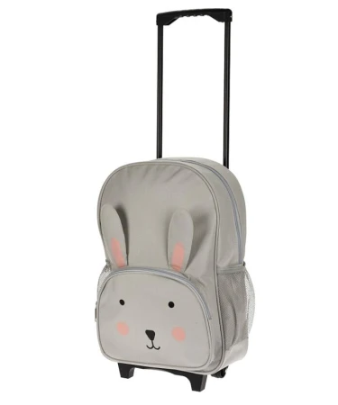 Xqmax Dětský kufr na kolečkách BUNNY 29 x 40 cm šedá Xqmax Dětský kufr na kolečkách BUNNY 29 x 40 cm šedá