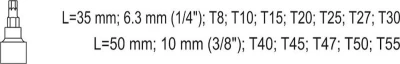 Yato Bity Torx sada 12 ks (CrV 6150)