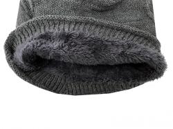 Zimní rasta čepice s podšívkou YM1 šedá