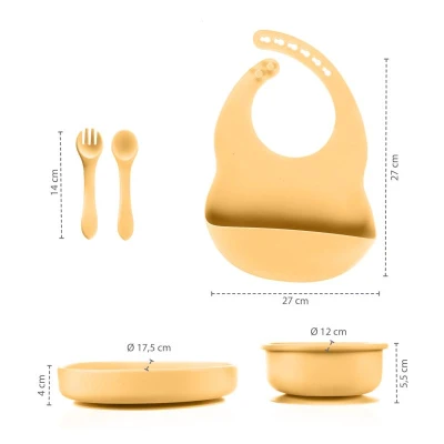 Zopa Silikonová dětská jídelní sada Old Pink