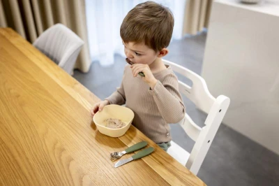 Zopa Silikonový dětský příbor Dove Grey