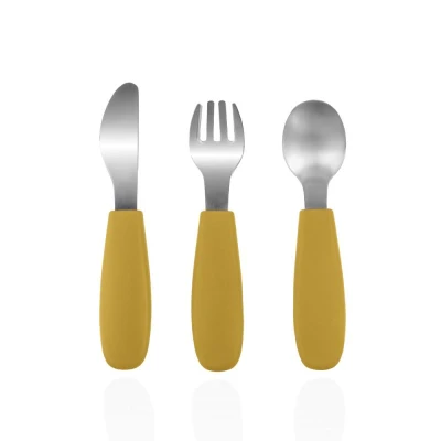 Zopa Silikonový dětský příbor Mustard Yellow