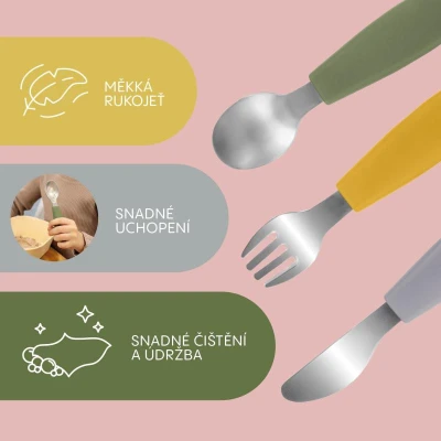 Zopa Silikonový dětský příbor Mustard Yellow