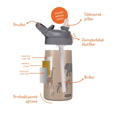 Zopa Termoska na pití sport 400 ml Safari