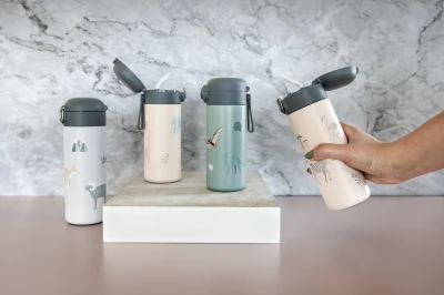 Zopa Termoska na tekutiny s brčkem 400 ml Cookie beige