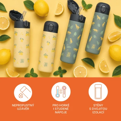 Zopa Termoska na tekutiny s brčkem 400 ml Wild Gepard