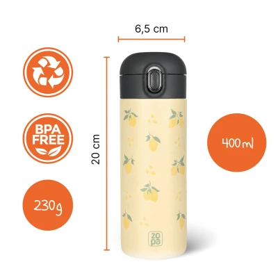 Zopa Termoska na tekutiny s brčkem 400 ml Wild Gepard