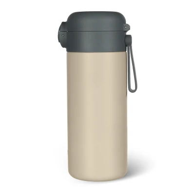 Zopa Termoska na tekutiny s brčkem a silikonovým držákem 350 ml Cookie beige