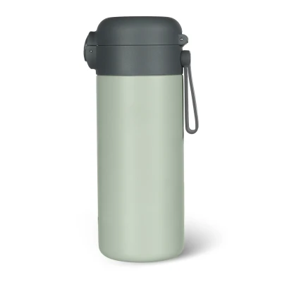 Zopa Termoska na tekutiny s brčkem a silikonovým držákem 350 ml Pistacio green