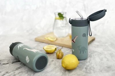 Zopa Termoska na tekutiny s brčkem a silikonovým držákem 350 ml Safari