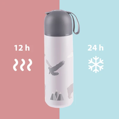 Zopa Termoska na tekutiny se silikonovým držákem 400 ml Candy pink