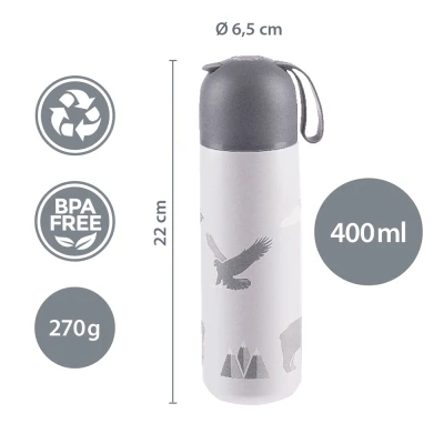 Zopa Termoska na tekutiny se silikonovým držákem 400 ml Candy pink