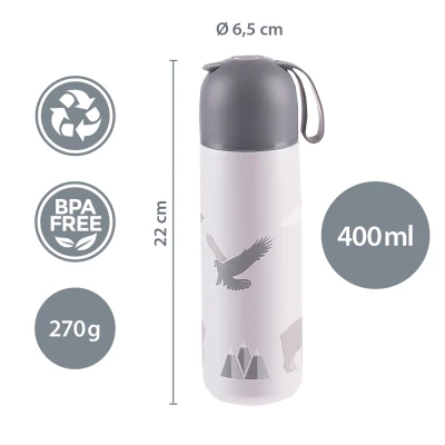 Zopa Termoska na tekutiny se silikonovým držákem 400 ml Dino