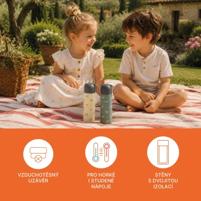 Zopa Termoska na tekutiny se silikonovým držákem 400 ml Limoncello