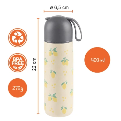 Zopa Termoska na tekutiny se silikonovým držákem 400 ml Limoncello