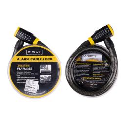 ZOVII Zámok ZOVII, inteligentný lanový s alarmom 110cm/24mm