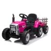 Baby Mix Elektrický traktor Erick s dálkovým ovladačem růžový