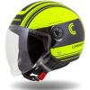 Cassida Handy Metropolis Safety fluo žluto-černo-reflexní šedá otevřená přilba na motorku