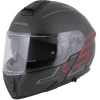 Cassida Modulo 2.1 Plus Carbon BlackOut matná černo-metalicky červeno-reflexní stříbrno-černá výklopná helma na motorku Cassida Modulo 2.1 Plus Carbon BlackOut matná černo-metalicky červeno-reflexní stříbrno-černá výklopná helma na motorku