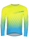 Force MTB ANGLE fluo-modrý cyklodres - dl. rukáv