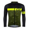 Force SPRAY army-fluo pánský cyklistický dres - dlouhý rukáv