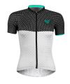 Force POINTS černo-bílo-tyrkysový dámský cyklodres