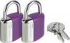 Go Travel sada zámků s klíčky Secure Lock violet