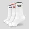 GymBeam GymRat Socks 3Pack White POUZE L (VÝPRODEJ)