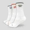 GymBeam GymRat Socks 3Pack White POUZE L (VÝPRODEJ)