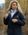 KILPI MAIRA-W Černý dámský zateplený kabát KILPI MAIRA-W Černý dámský zateplený kabát
