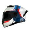 MT Helmets ATOM 2 SV EMALLA C7 bílo-modro-červená vyklápěcí helma + sleva 300,- na příslušenství