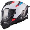 MT Helmets Atom 2 SV Highlands A7 černo-bílo-modro-červená výklopná helma + sleva 400,- na příslušenství