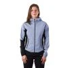 Northfinder JAYLYN-665lavendergreyblack dámská turistická softshellová bunda s kapucí