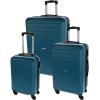 Proworld Sada plastových cestovních kufrů 3 ks 50 / 60 / 70 cm petrolejová