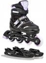 Raven Helixi Black/Violet dětské kolečkové brusle 2v1 - svítící kola LED POUZE EU 38-42, dámský (se zoubky) (VÝPRODEJ) Raven Helixi Black/Violet dětské kolečkové brusle 2v1 - svítící kola LED POUZE EU 38-42, dámský (se zoubky) (VÝPRODEJ)