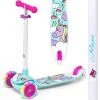 Raven Laviana Unicorn s LED koly mint/pink dětská tříkolová koloběžka